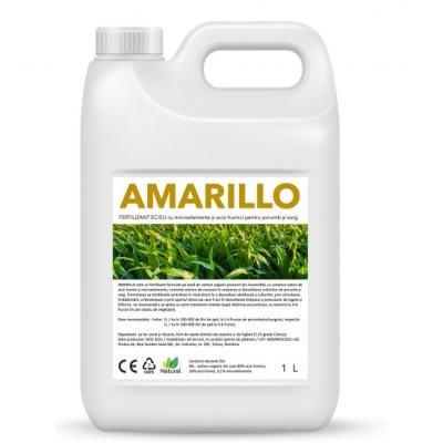 Ingrasamant foliar lichid, Fertilizant EC/EU cu microelemente si acizi humici pentru porumb si sorg, Amarillo, 1L Ingrasamant foliar lichid, Fertilizant EC/EU cu microelemente si acizi humici pentru porumb si sorg, Amarillo, 1L
