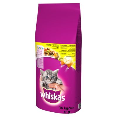 Hrana uscata pentru pisici, WHISKAS JUNIOR, cu Pui, 14kg