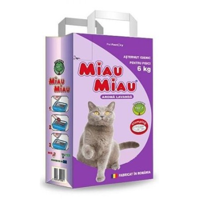 Nisip pentru pisici Miau Miau, Lavanda, 6 kg Nisip pentru pisici Miau Miau, Lavanda, 6 kg